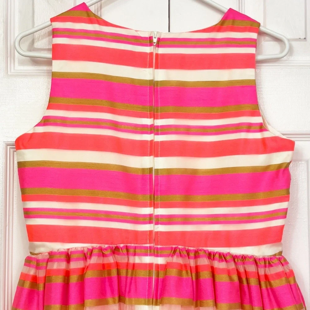 NWT The Children's Place Neon Berry Pink Stripe Sleeveless Dress 16